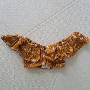 NWT Topshop Yellow Floral Off the Shoulder Top